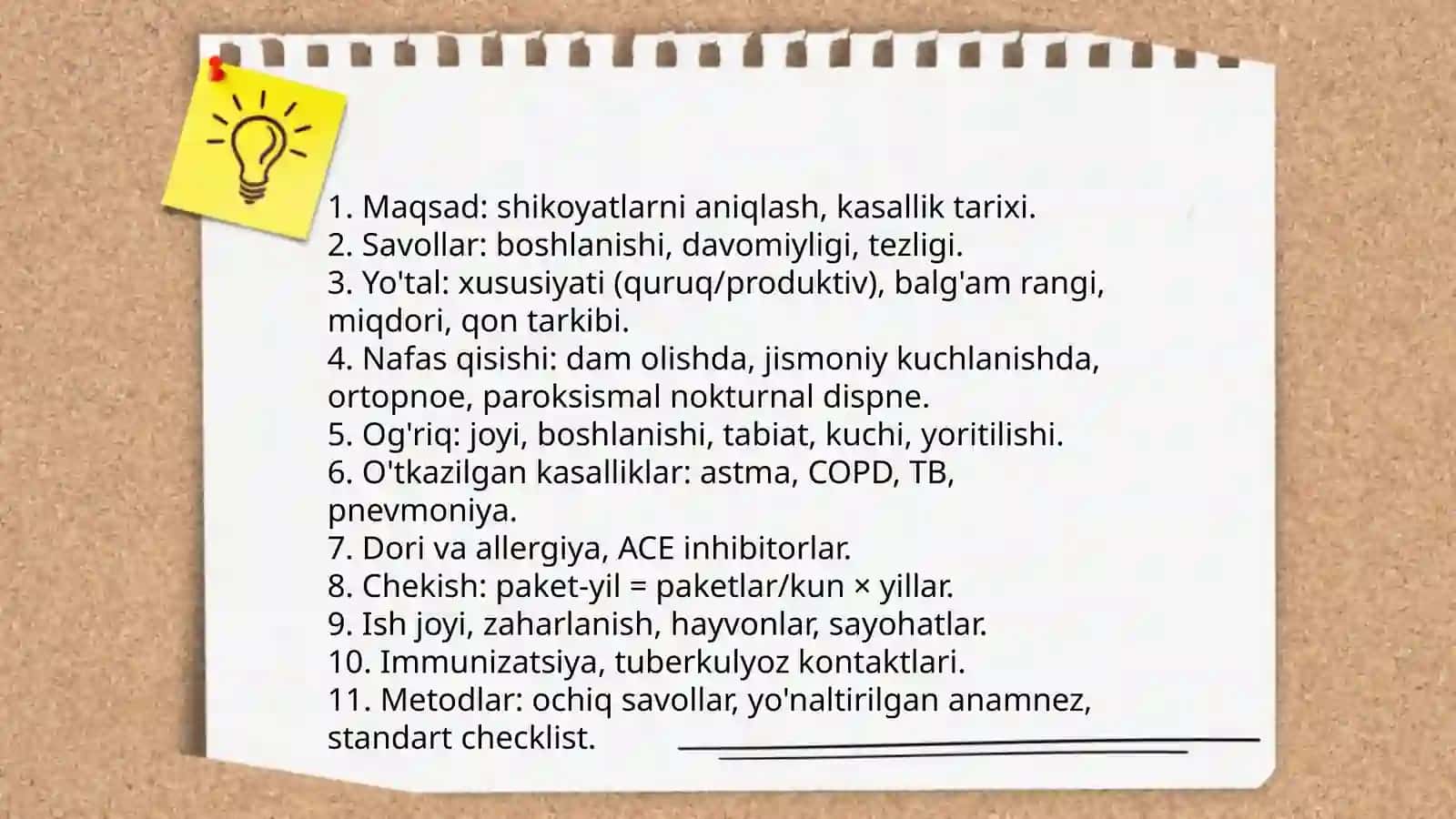 Nafas tizimi a'zolarini klinik va fizikal tekshirish usullari 3