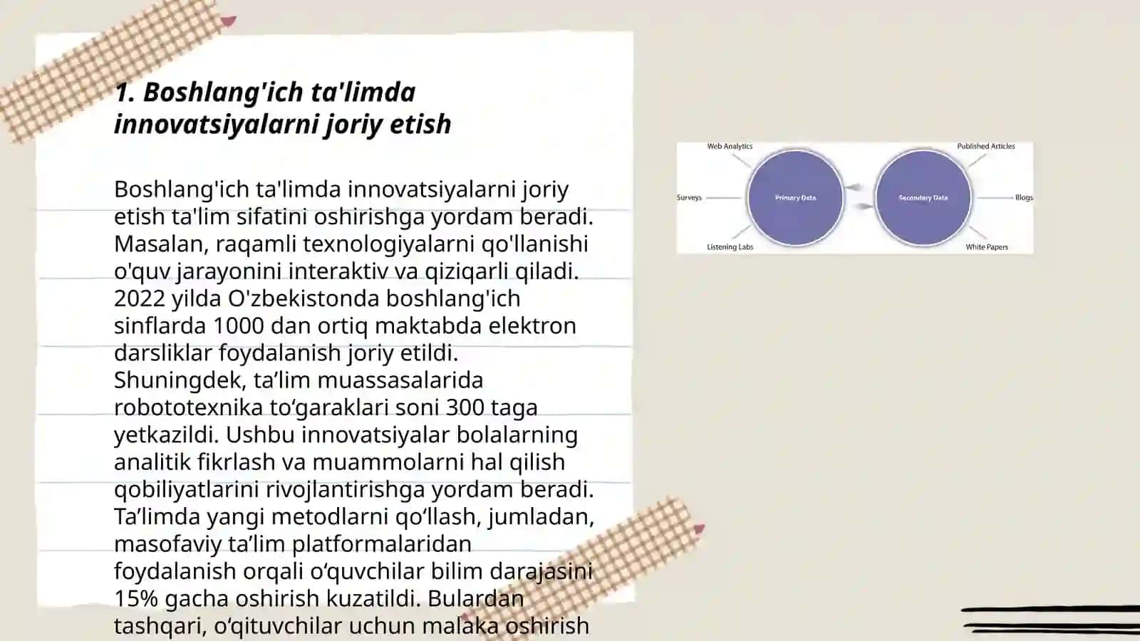 Boshlang'ich ta'limda innovatsiya va integratsiya fanining mazmuni va predmeti 3