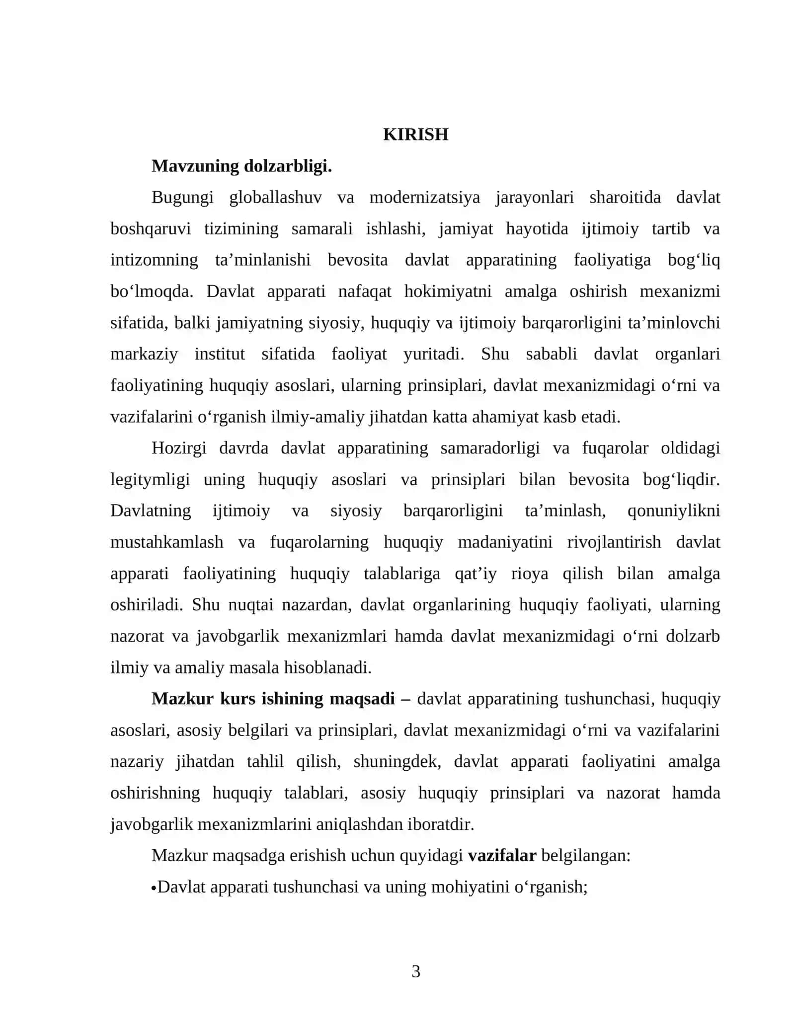 DAVLAT APPARATI TASHKIL ETISH VA FAOLIYATINI AMALGA OSHIRISH TALABLARI 3