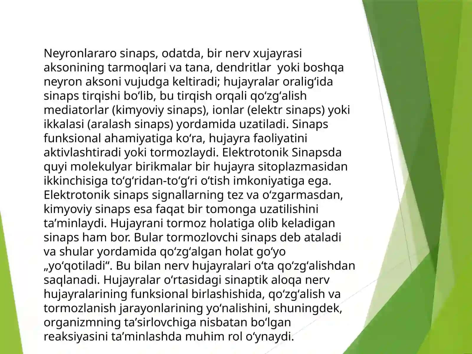 Kimyoviy sinapslarning tuzilishi va xossalari 3