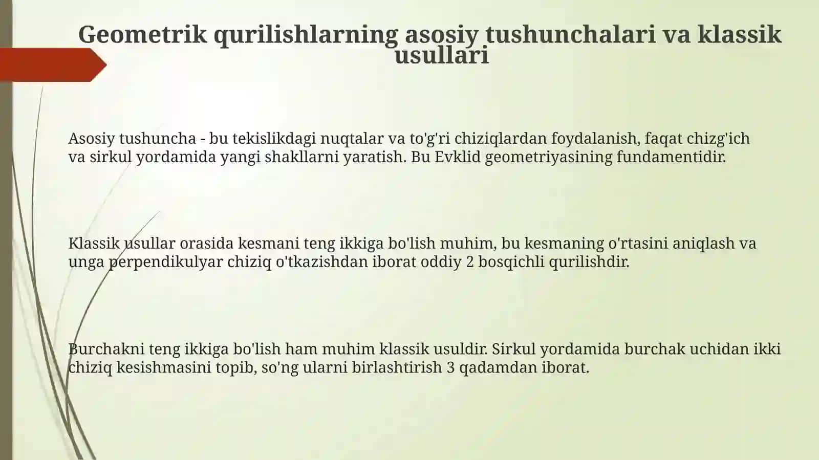 Geometrik yasashlarning amaliyotga tatbiqlari 3