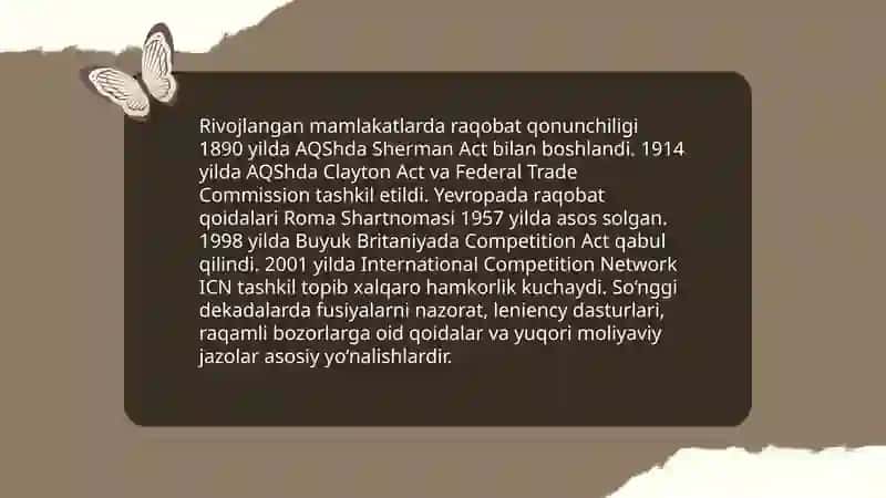 Rivojlangan mamlakatlarda antimonopol siyosatni amalga oshirilishi tajribalari 3