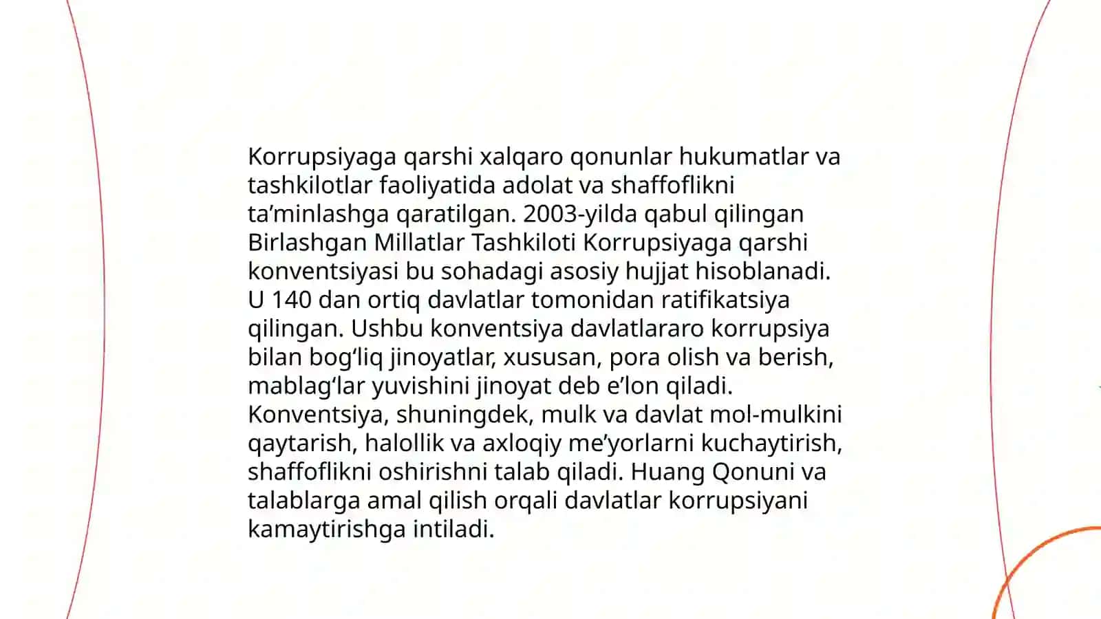 Korrupsiyaga qarshi kurash boʻyicha xalqaro qonunlar va qarorlarning Oʻzbekistonda ratifikatsiya qilinishning ahamiyati 3