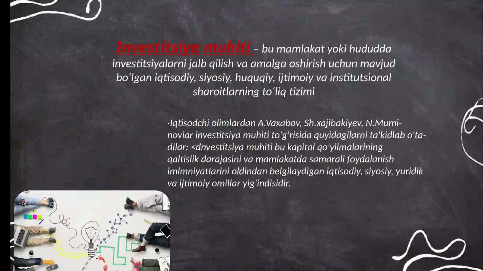 Investitsiya faoliyatini rivojlantirish investotsiyasi muhitini oʻrni 3