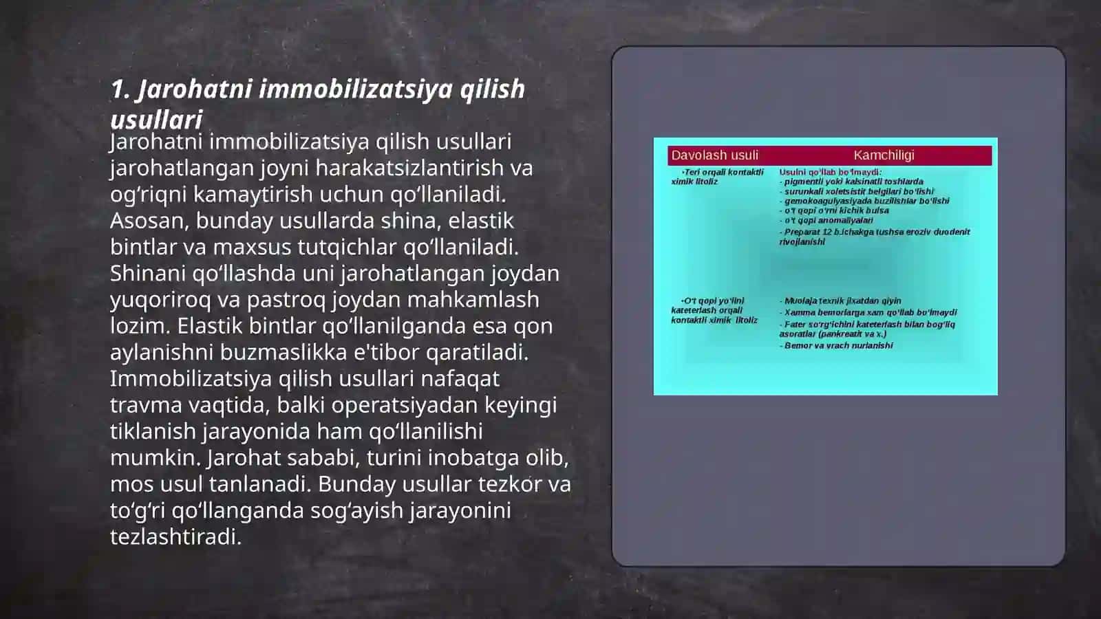 Travmatologik va ortopedik bemorlarni konservativ davolash usullari 3