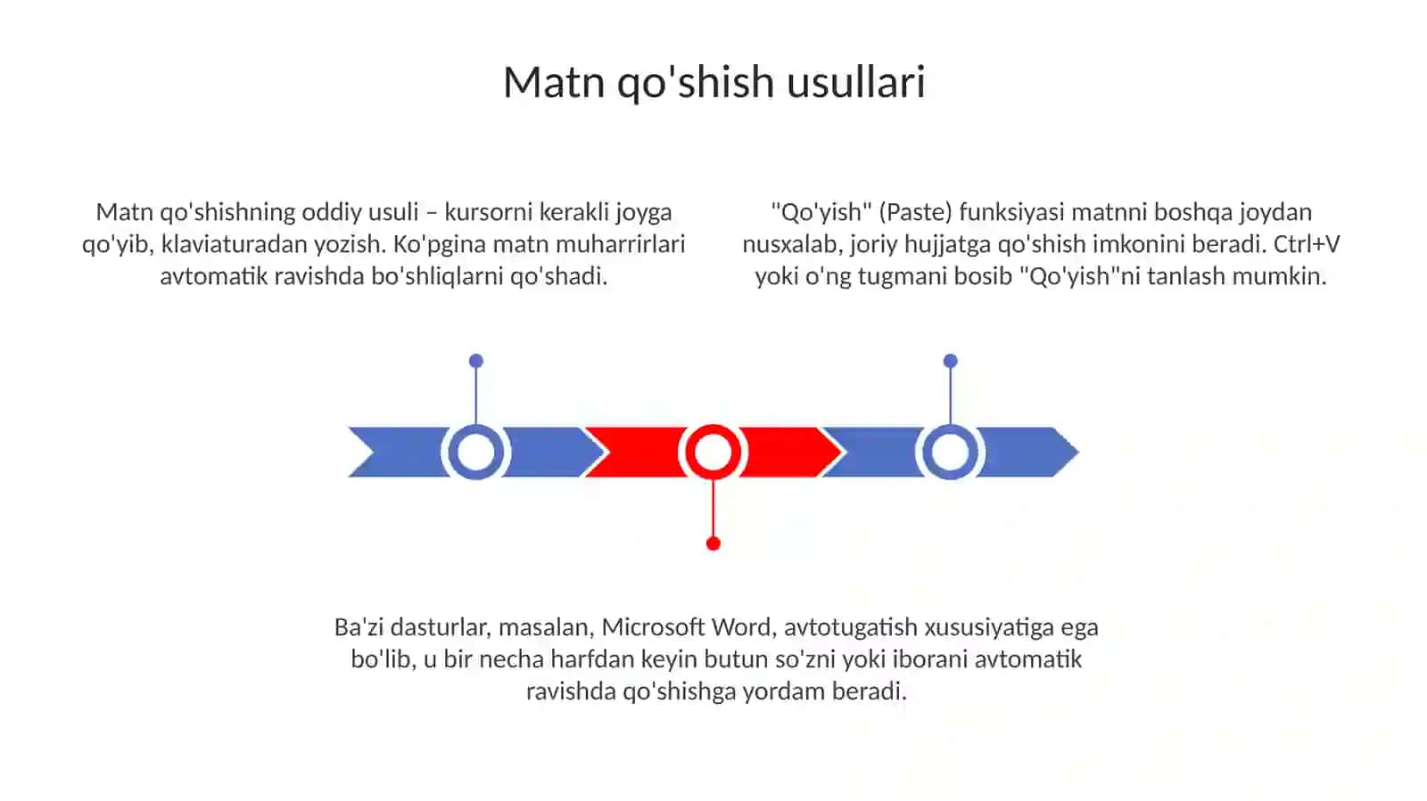 Matn qo‘shish, o‘zgartirish va ko‘chirish 3