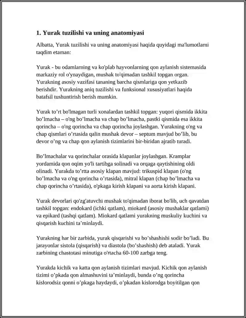 YURAK TUZILISHI FUNKSIYASI, KASALLIKLARI VA UNING OLDINI OLISH USULLARI 3