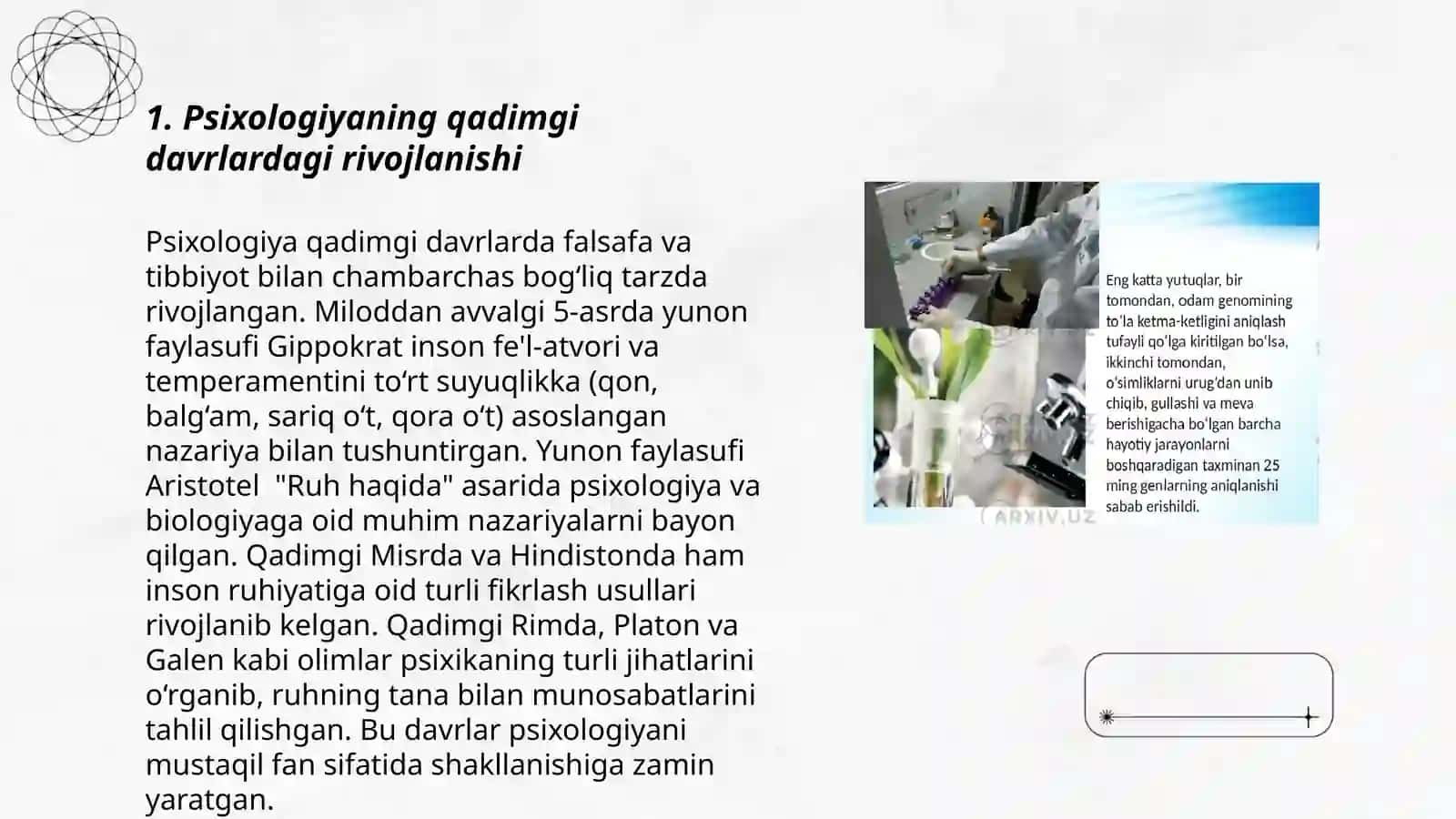 Psixologiya fanining taraqqiyoti tarixi 3