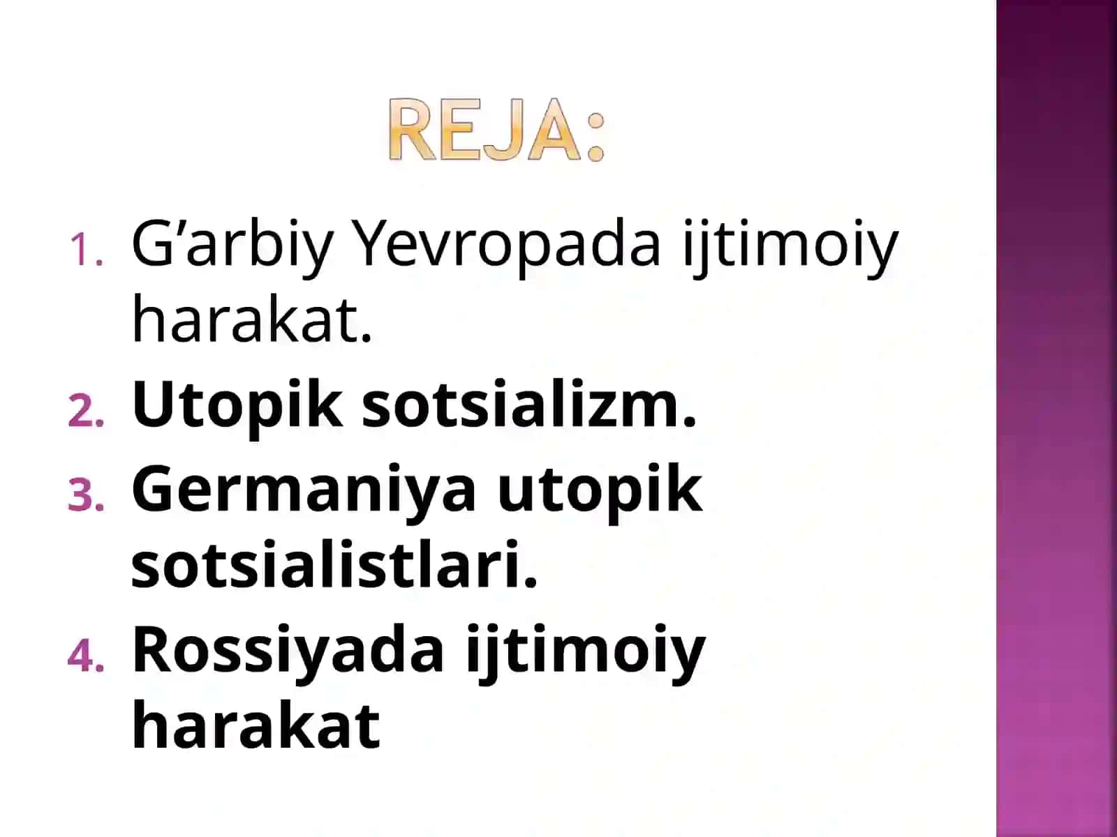 Yevropada XIX asrning 70-yillarigacha Bo‘lgan Ijtimoiy Harakatlar 3