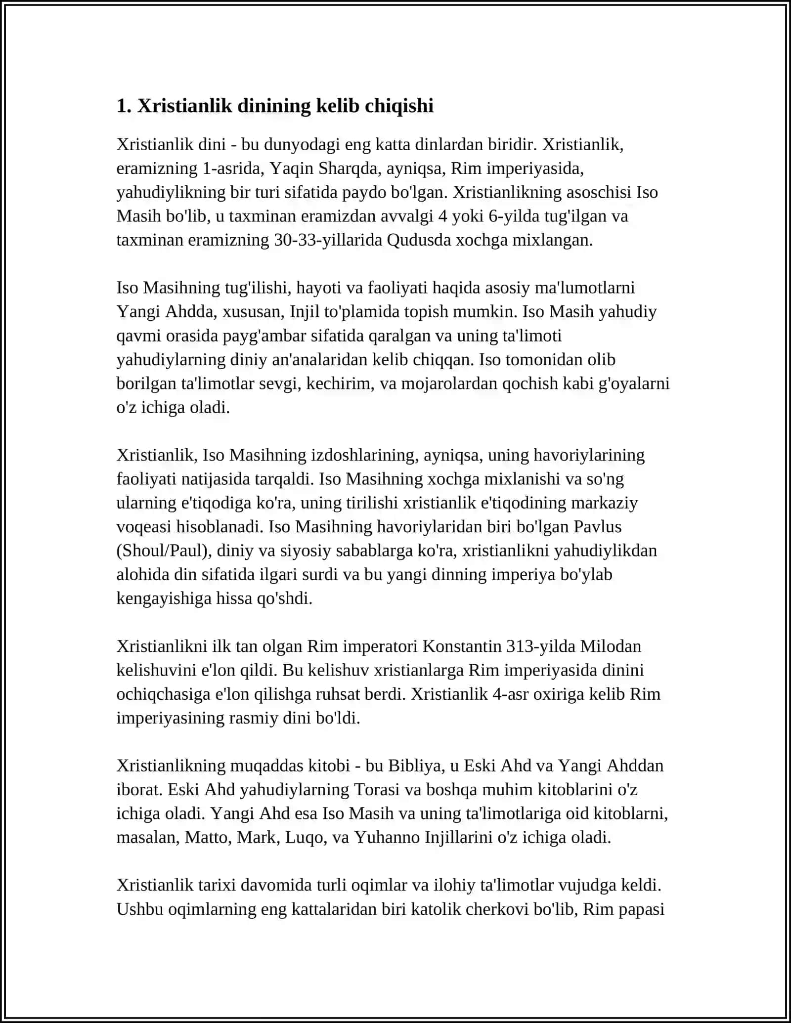 XRISTIANLIK DINI TARIXI VA ASOSIY GʻOYALARI 3