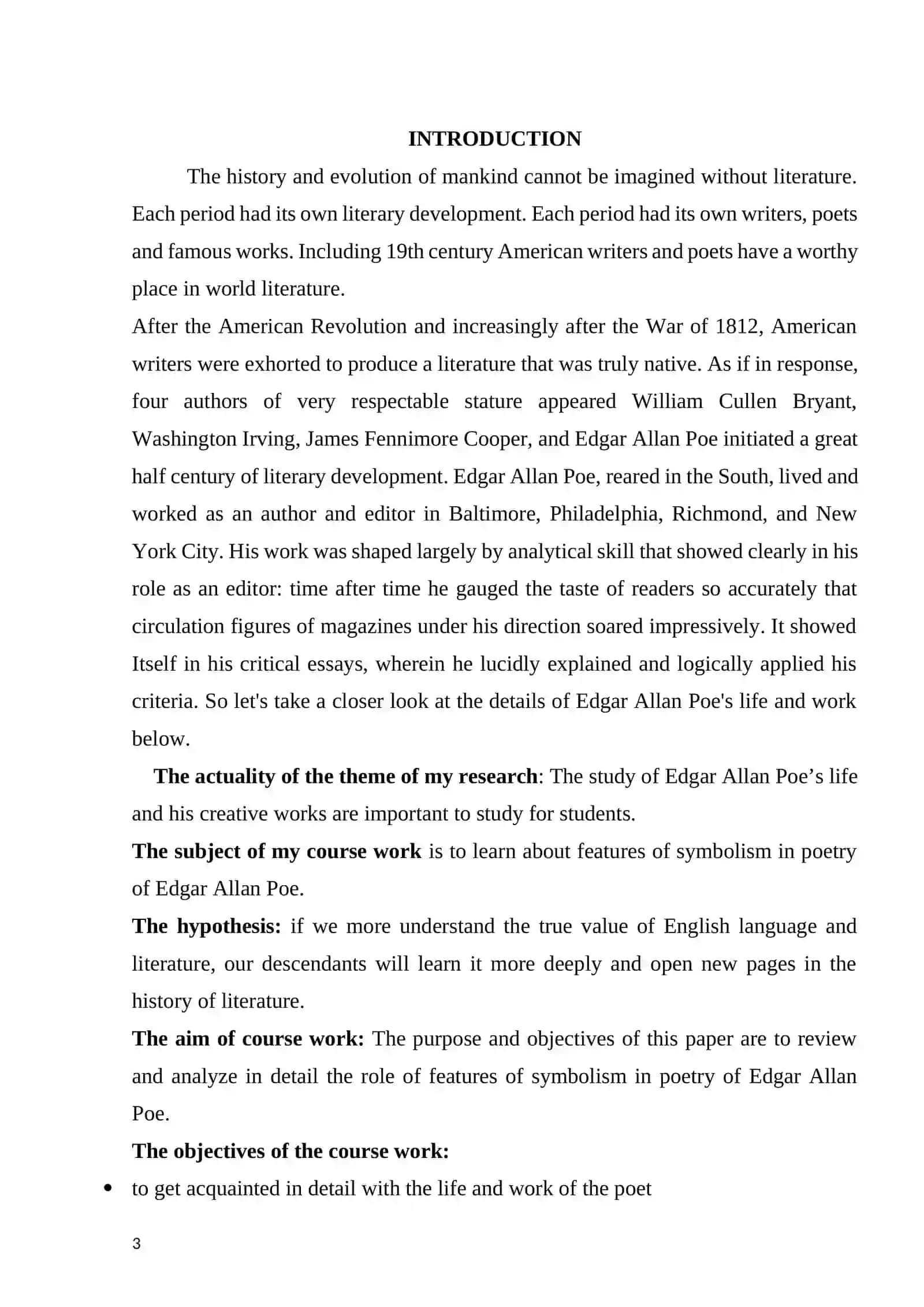 FEATURES OF SYMBOLISM IN POETRY OF EDGAR ALLAN POE 3