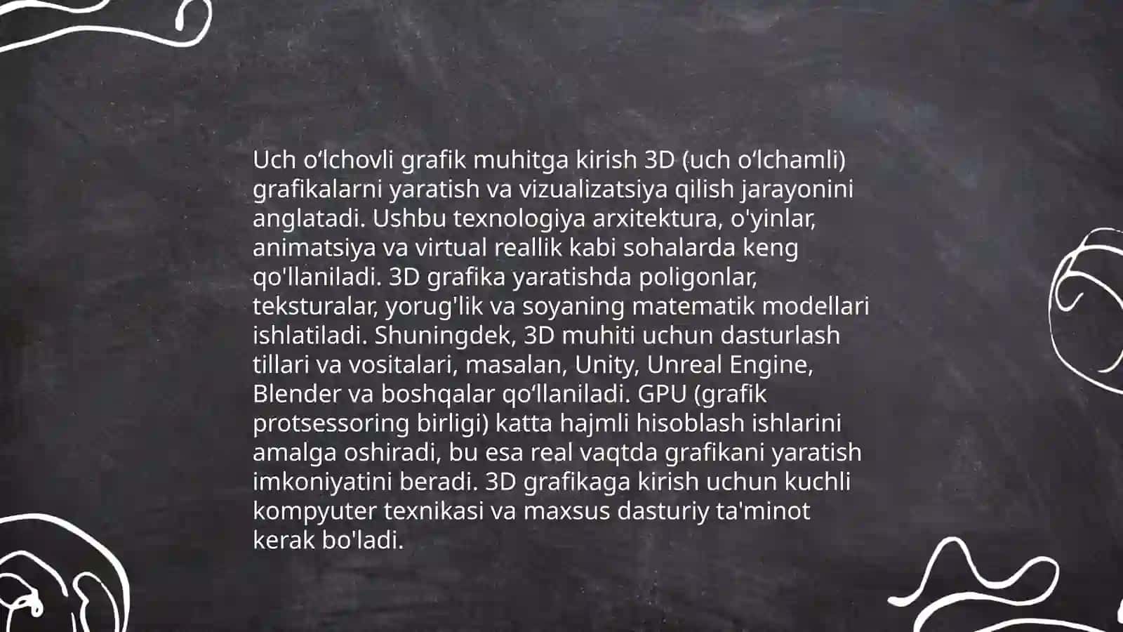 Uch oʻlchovli grafik muhitni dasturlash 3