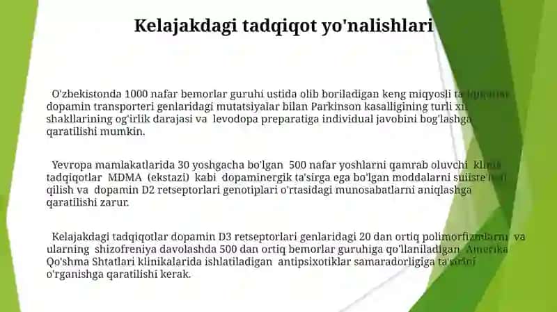 Dopaminergik Vositalarning Farmakogenetikasi 3