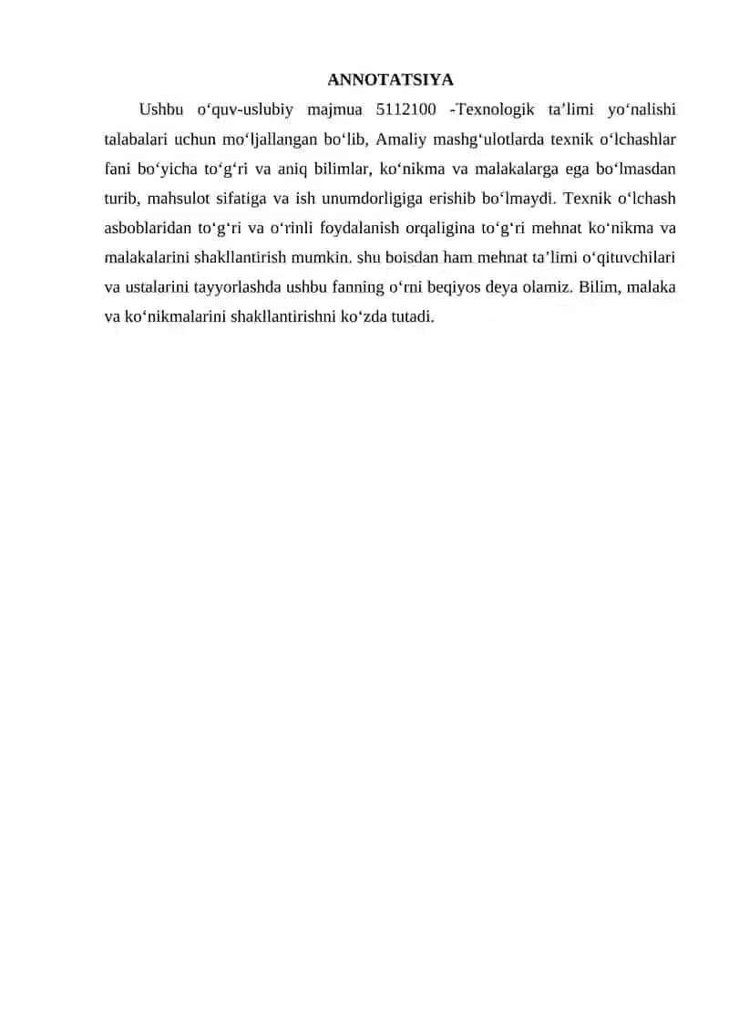 Amaliy mashg‘ulotlarni bajarishda texnik o‘lchov vositalaridan foydalinish 3