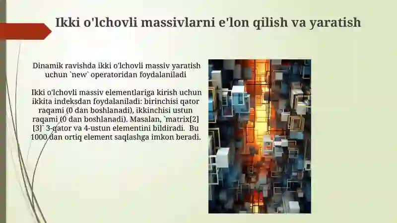 Ikki O'lchovli Massivlar 3