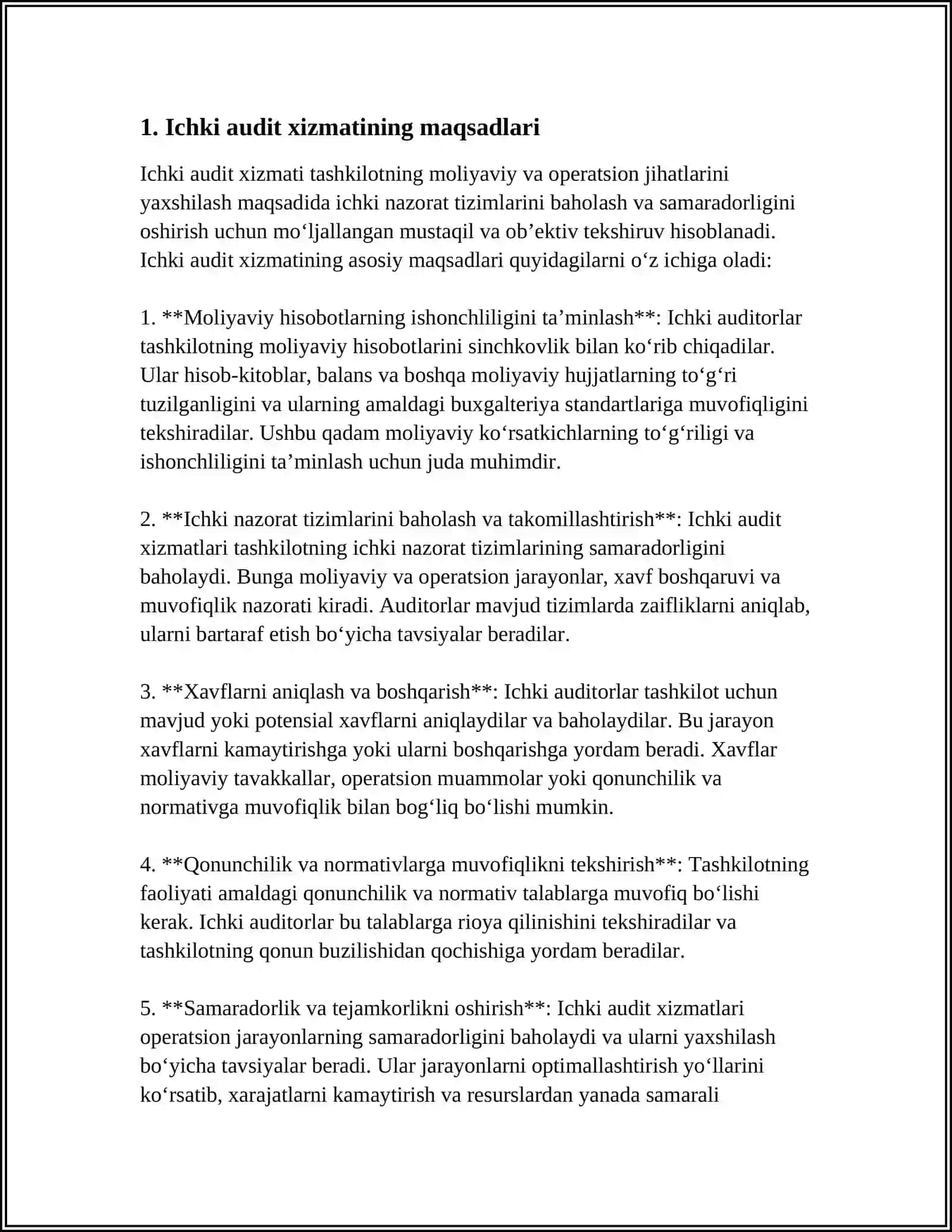 ICHKI AUDIT XIZMATINI TASHKIL ETISH 3