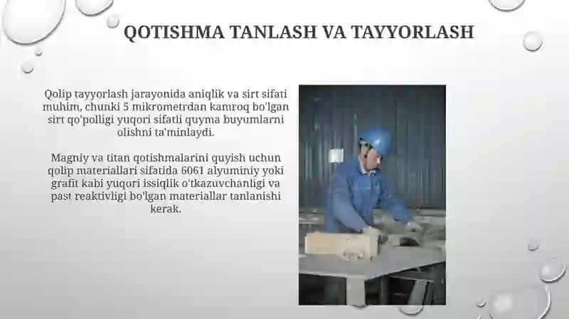 Magniy va titan qotishmalaridan quymalar olish 3