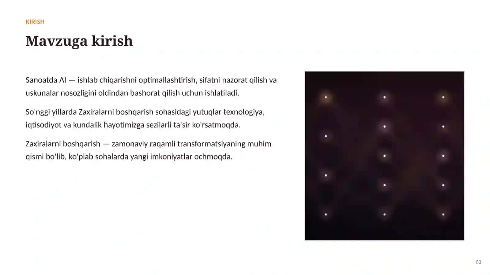 SUN'IY INTELLEKT • AI SANOAT VA ISHLAB CHIQARISHDA 3