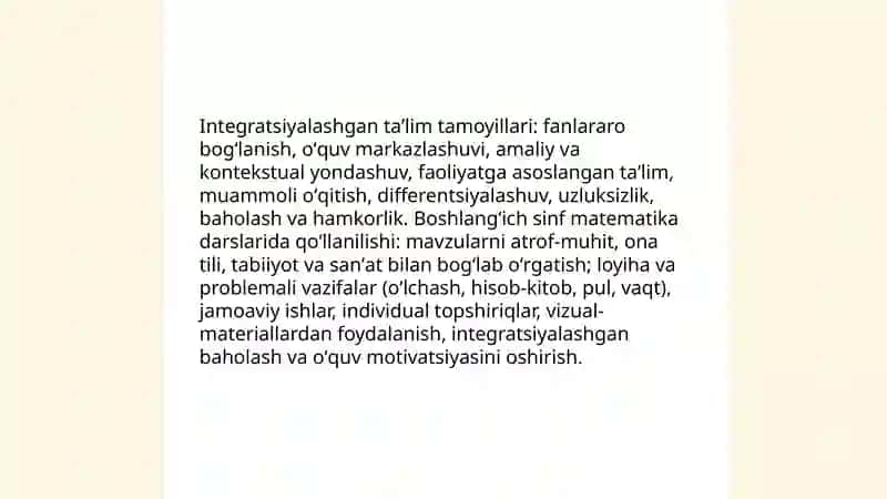 Integratsiyalashgan taʼlim darslari 3