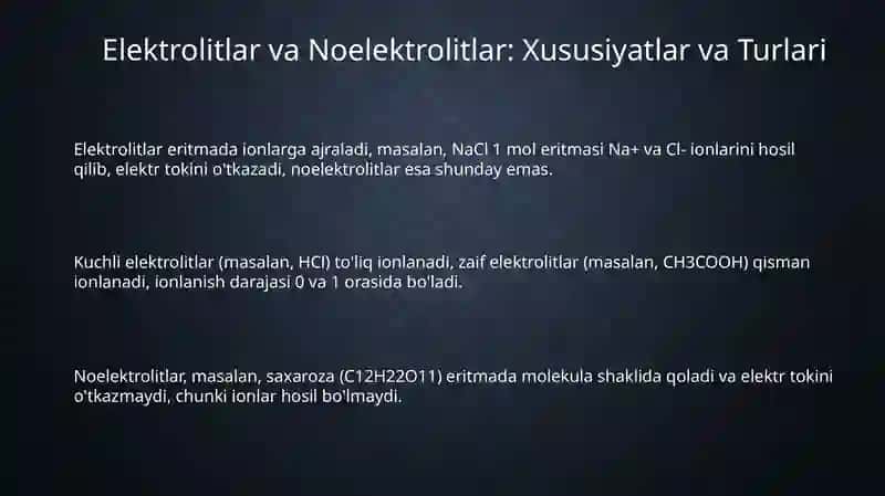 Elektrolitlar va Noelektrolitlar Metabolizmi Asoslari 3