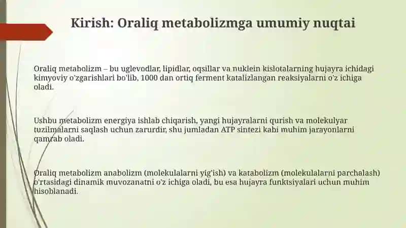 Oraliq metabolizm 3