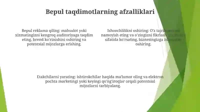 Tekin Taqdimotlar 3