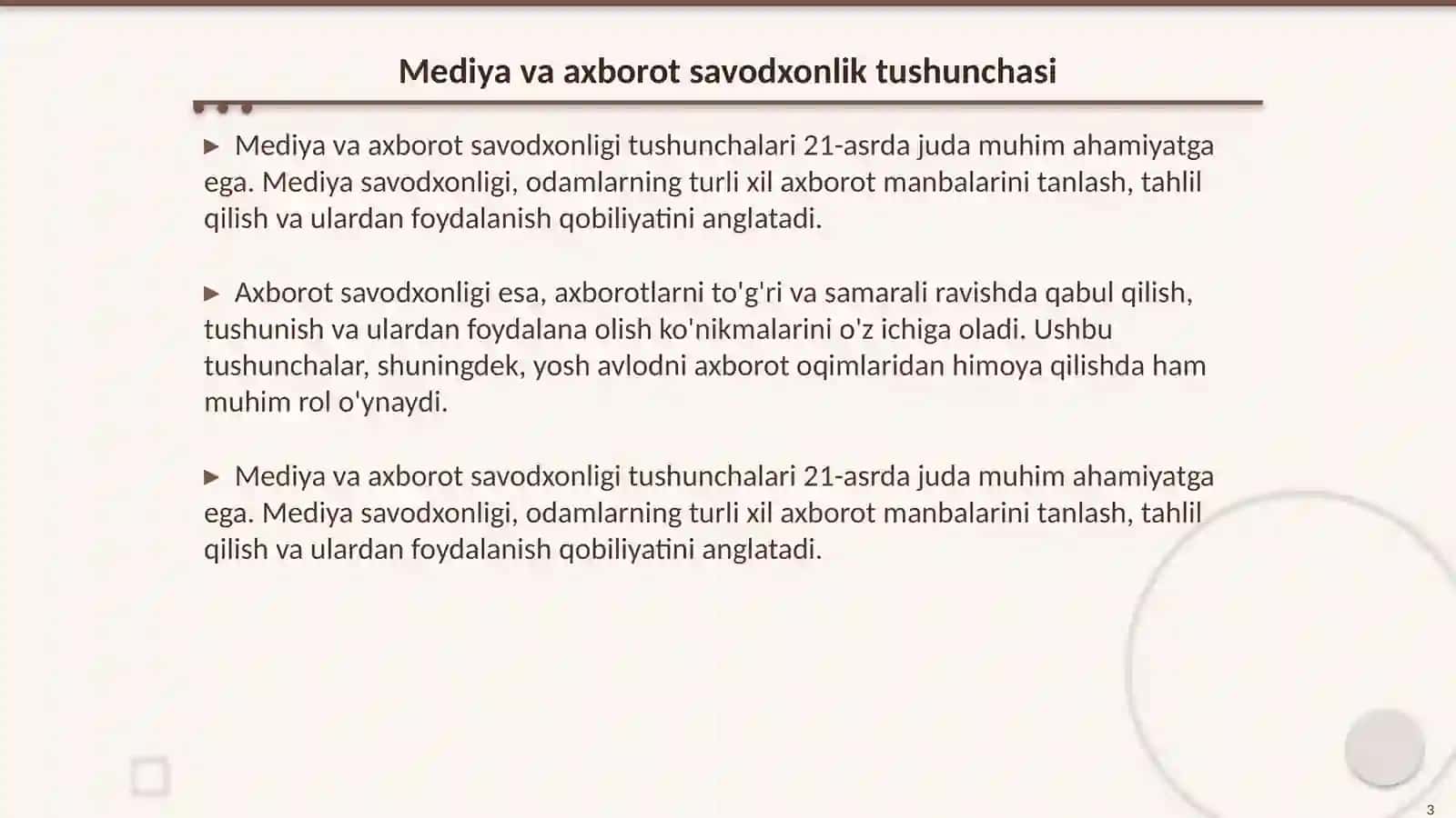 Bólajak óqtuvchilarda mediya va axborot savodxonlik madaniyatini shakillantirish 3