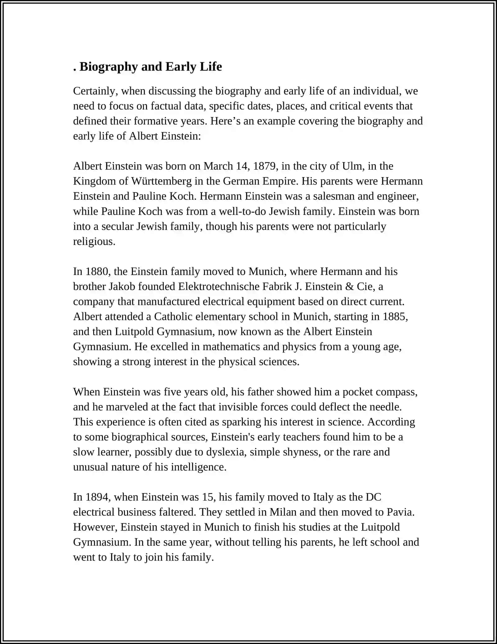 Biography and Early Life of Albert Einstein 3