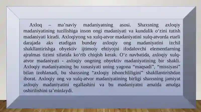 KASBİY MA’NAVİYAT VA AXLOQDA BAXT MUAMMOSİ. BOSH MA’NAVİYQADRİYATLARVAASOSİYAXLOQİYFAZILATLAR 3