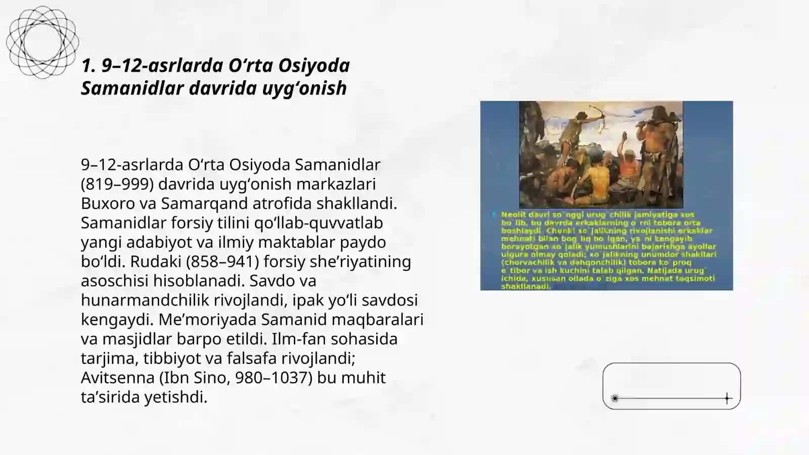 Oʻrta Osiyo xalqlari tarixida 9_12 asrlarda yuz bergan uygʻonish davri 1_renessans (Ajdodlarimizning jahon sivilizatsiyasiga qoʻshgan hissasi) by Arazmuratova Bagul 3