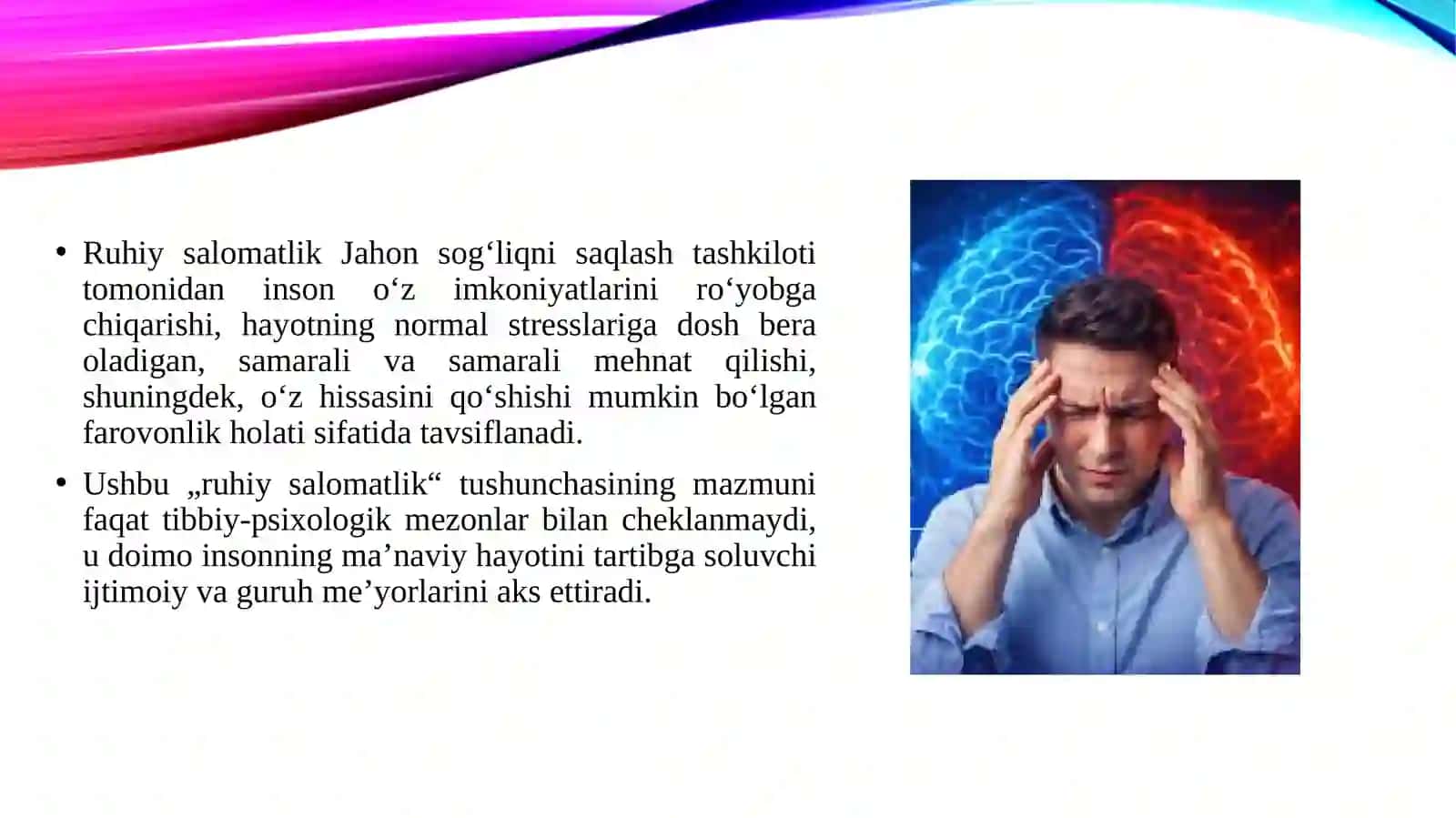 Ruhiy salomatlik tashkilotlari 3