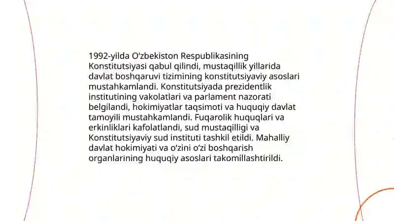 Mustaqilik yillarida davlat boshqaruvi tizimda amalga oshorilgan islohatlar Jumayeva Durdana 3