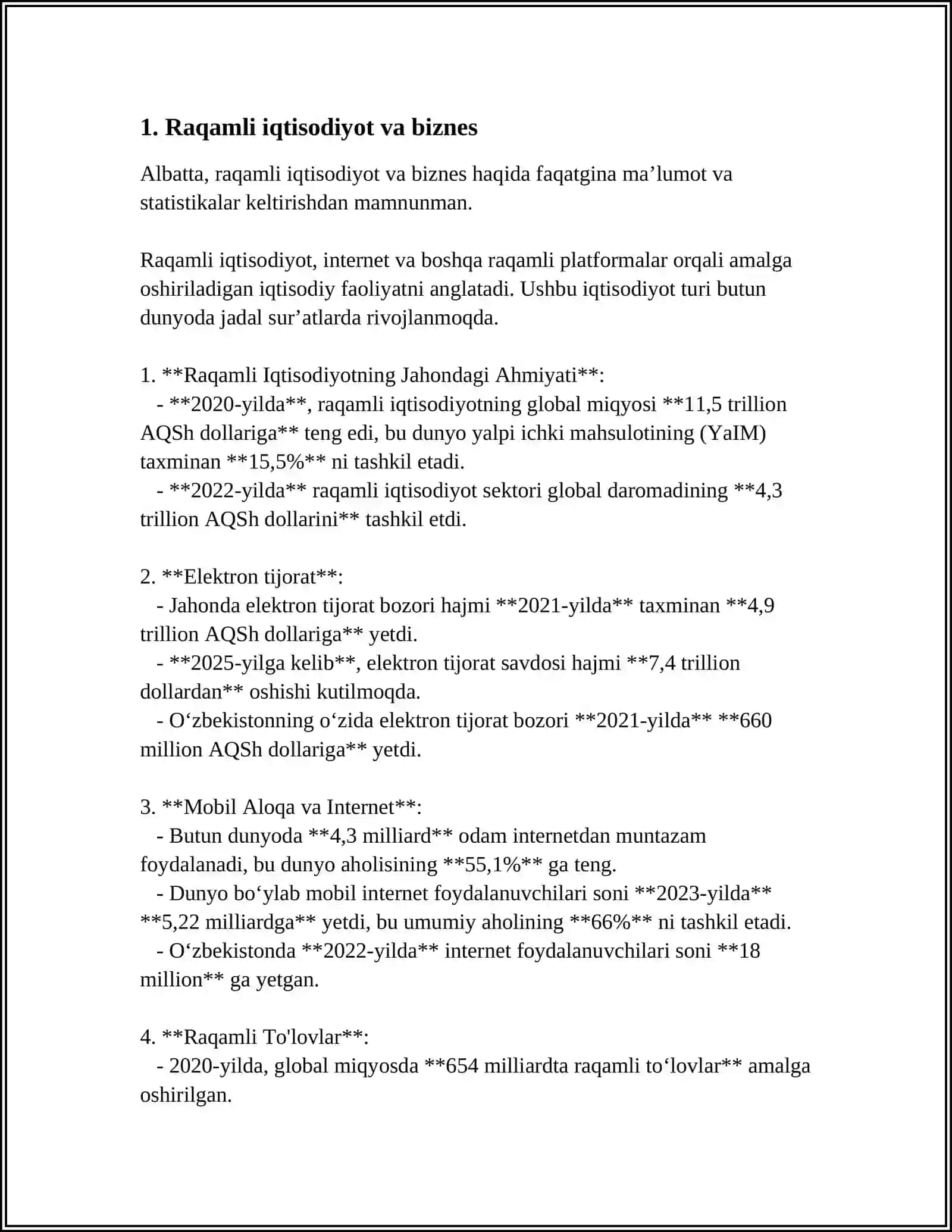 Ta'lim kursi "Raqamli iqtisodiyot va biznes" 3