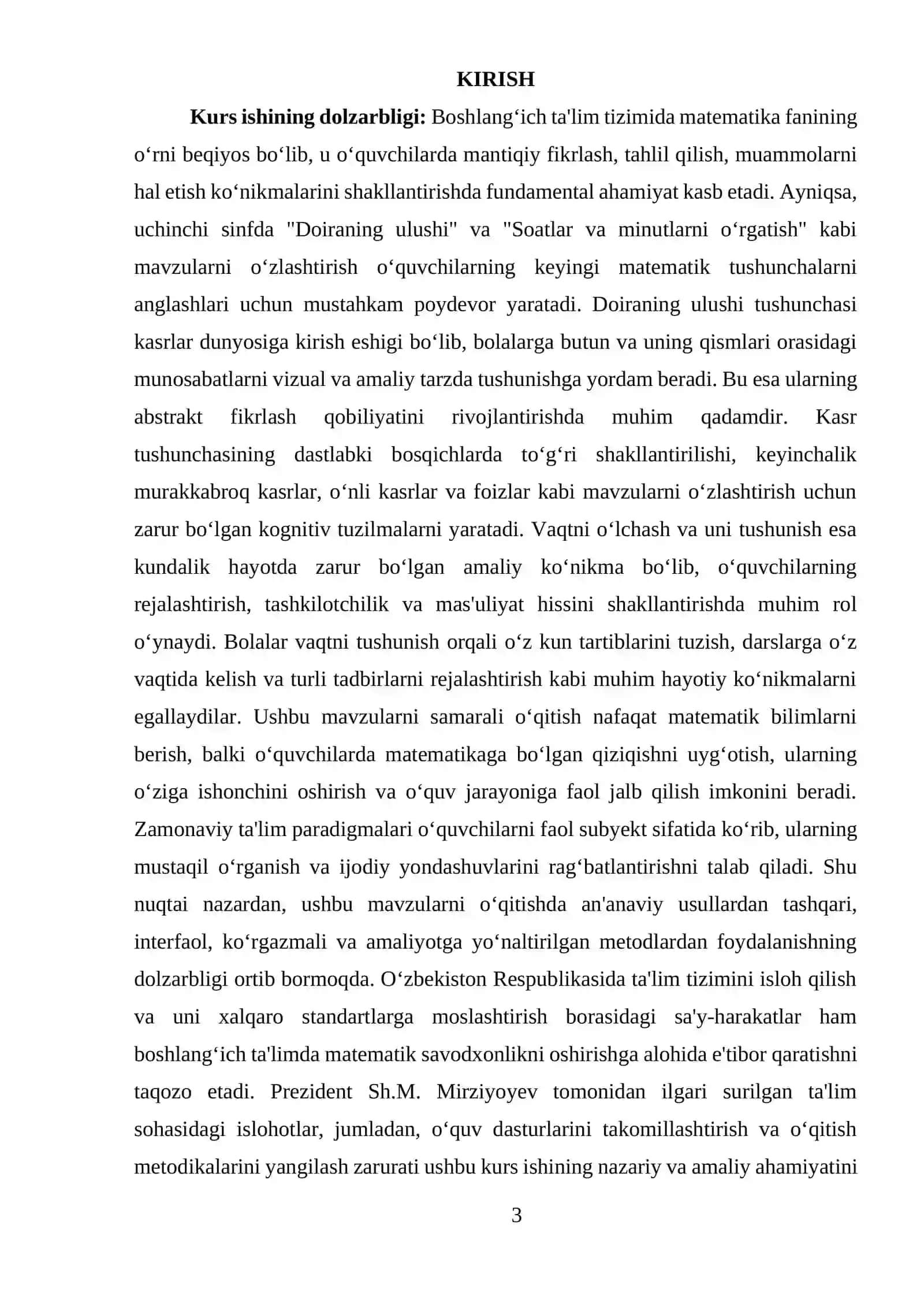 Matematika va uni o’qitish metodikasi 3