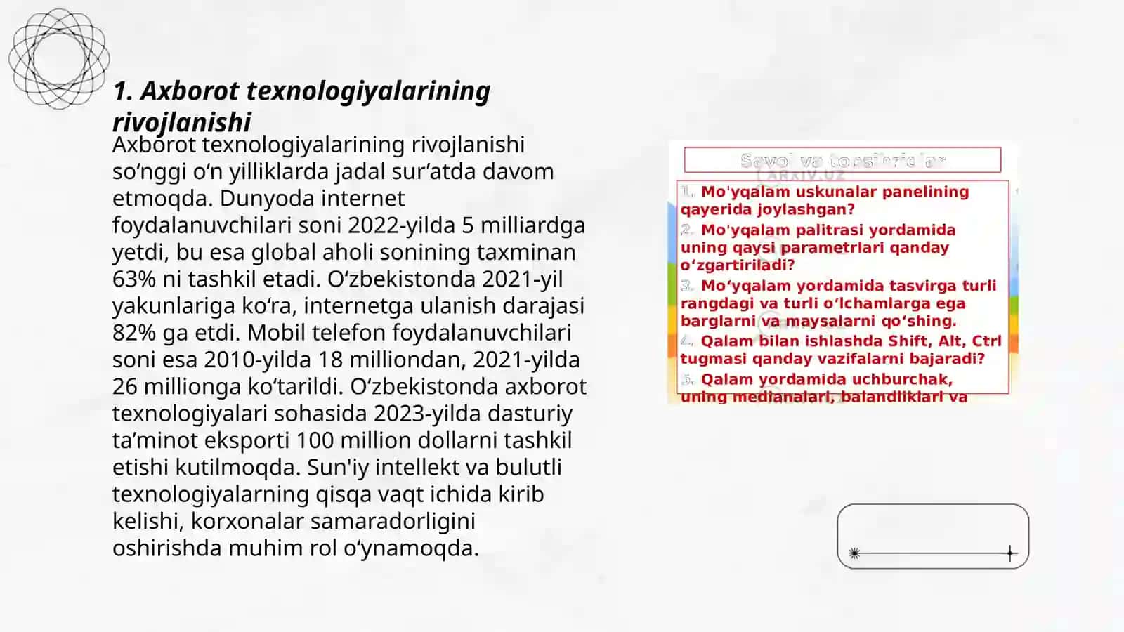 Axborot texnologiyalarining rivojlanishi 3