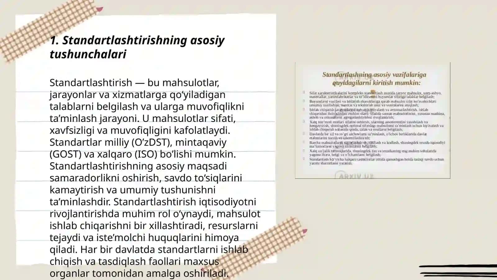 Standartlashtirish va sertifikatlashtirish asoslari va mohiyatini bilish 3