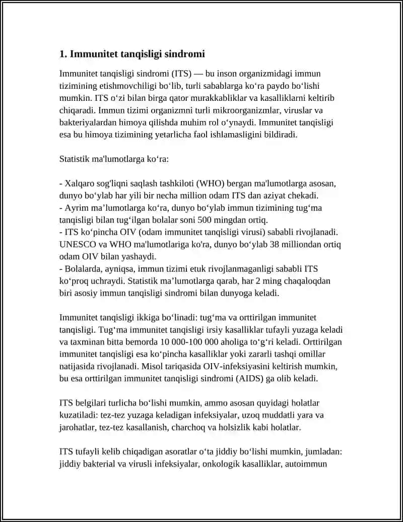 IMMUNTANQISLIKLARDA OPPORTUNISTIK INFEKSIYALAR BOSHQARILISHINING MOLEKULYAR MEXANIZMI 3