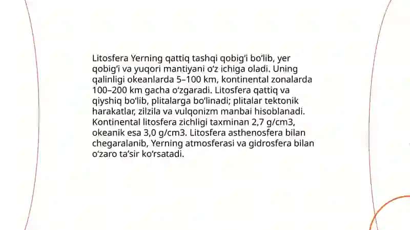 Litosfera: taʼrifi va umumiy xususiyatlari 3