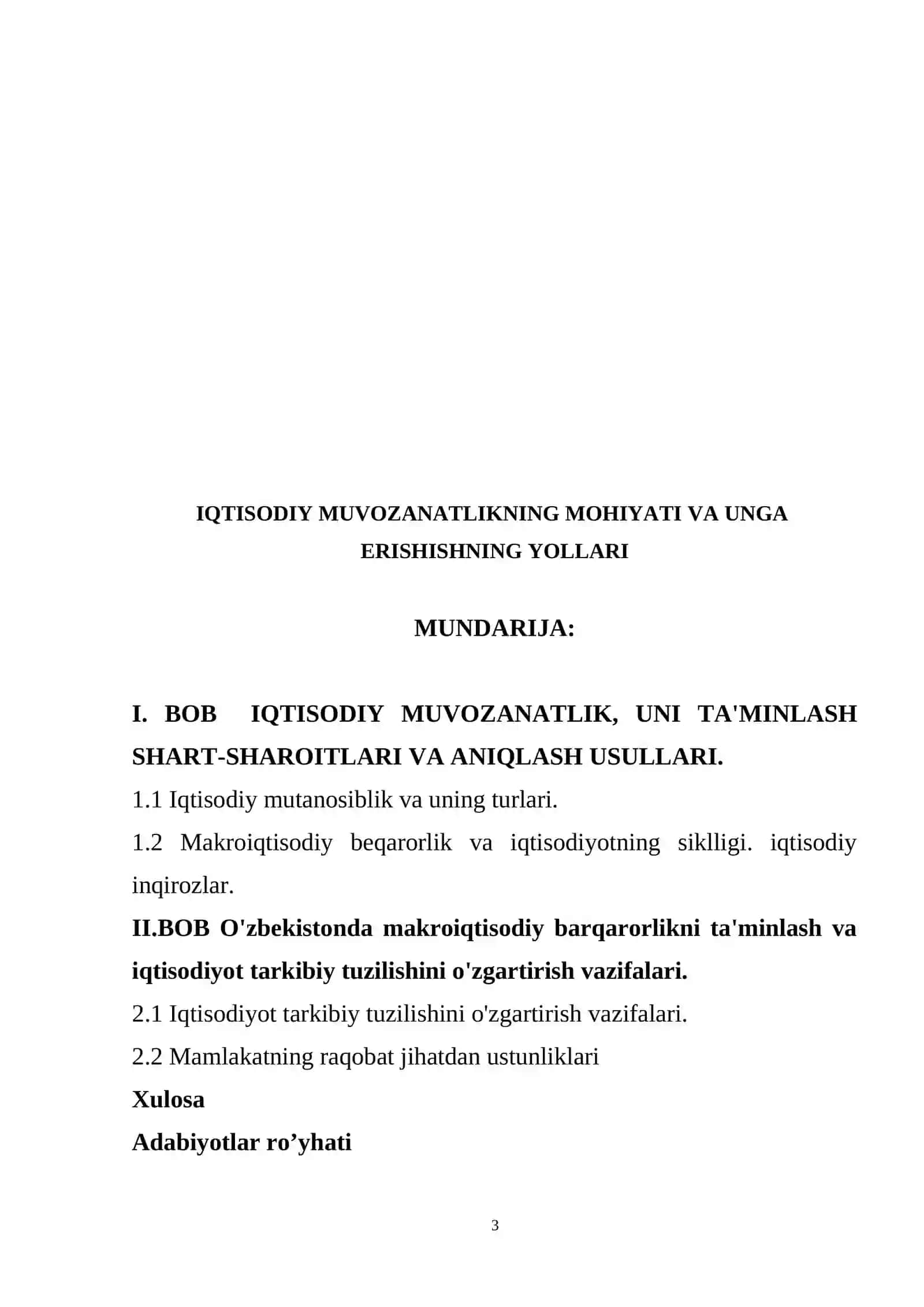 IQTISODIY MUVOZANATLIKNING MOHIYATI VA UNGA ERISHISHNING YOLLARI 3