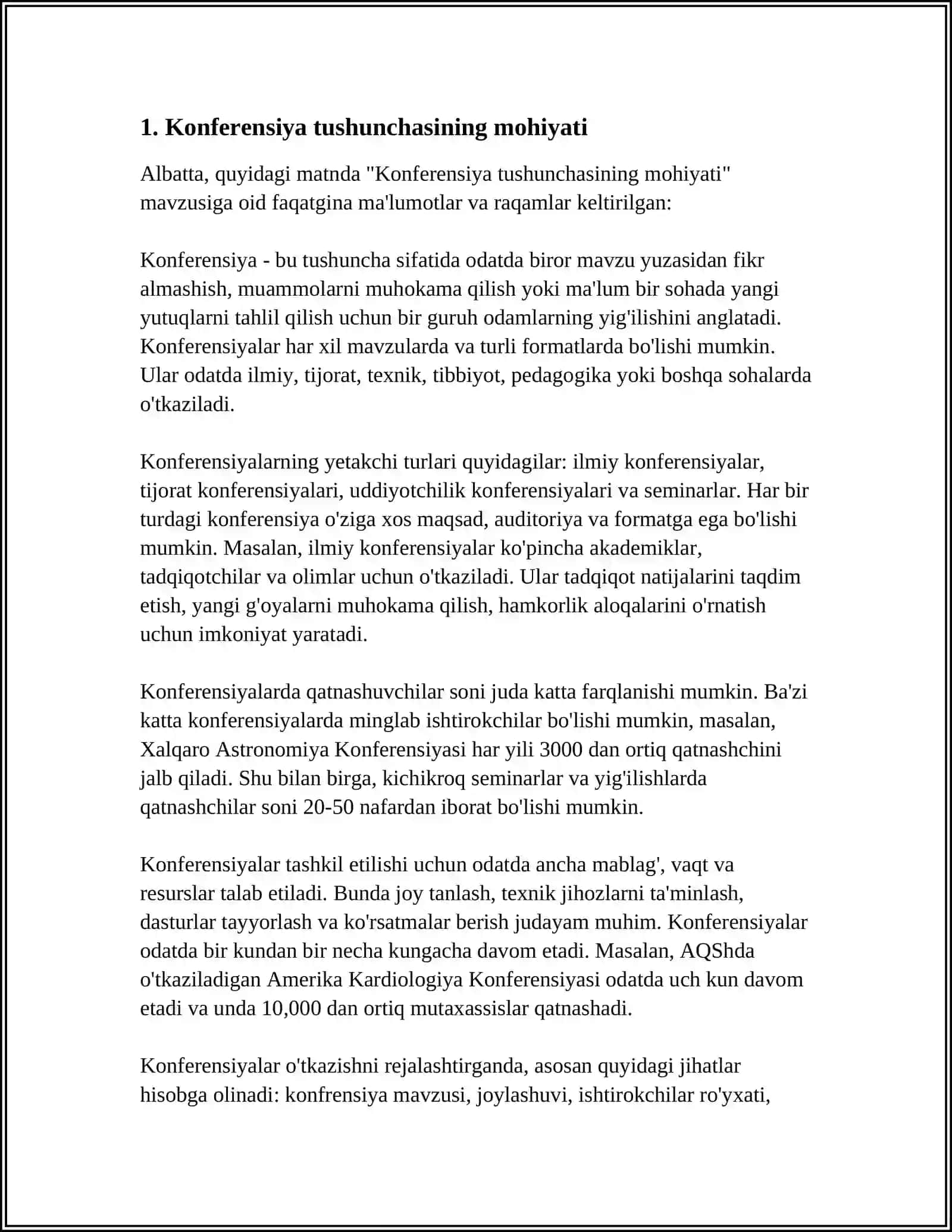 Konferensiya tushunchasining mohiyati 3