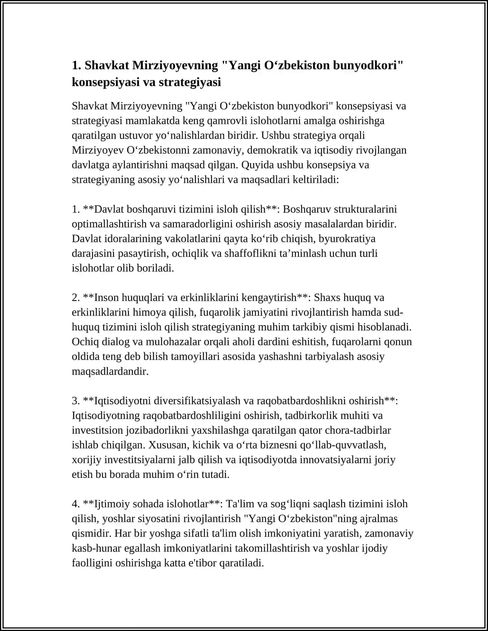 SHAVKAT MIRZIYOYEV "YANGI OʻZBEKISTON BUNYODKORI 3