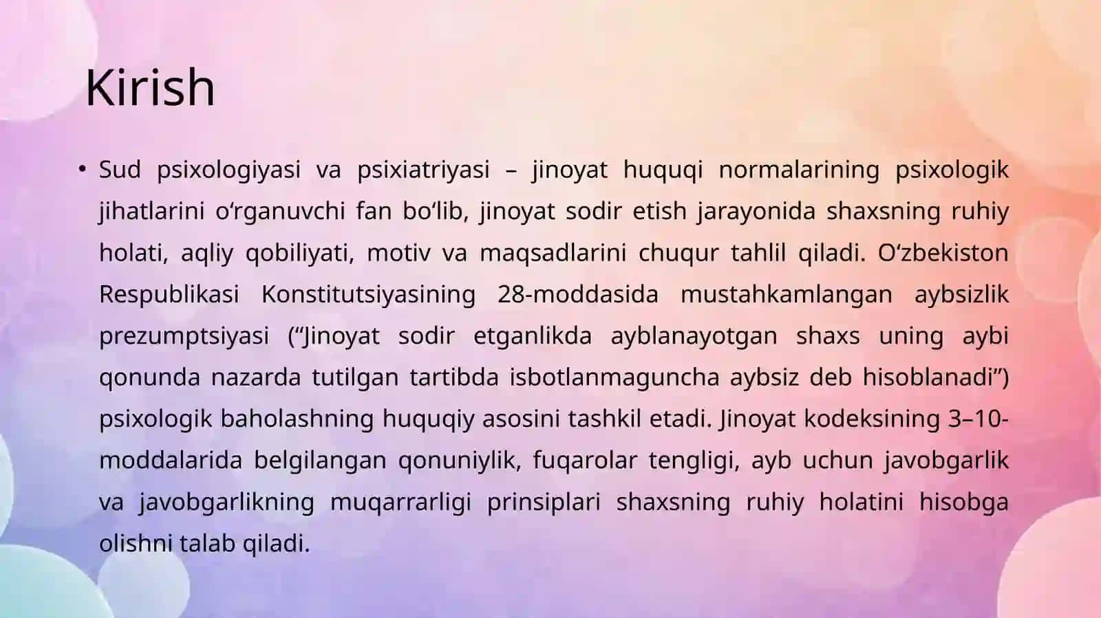 Jinoyat huquqi normalarining psixologik jihatlari. Jinoyat motivlari va maqsadlarini t 3
