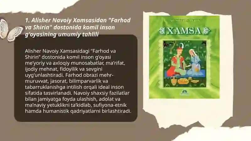 Farhod va Shirin Farhon komil inson mavzusida 3