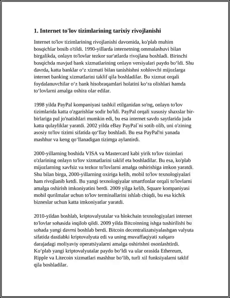 INTERNET TO’LOV TIZIMLARI TAHLILI 3
