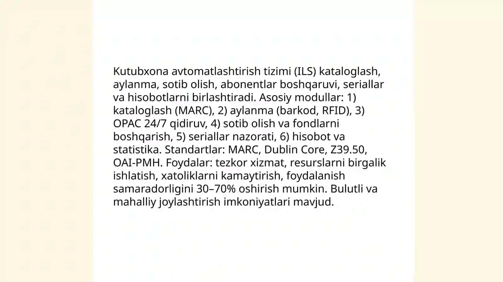 Kutubxona -axborot muassasalarida axborot texnologiyalaridan foydalanish 3