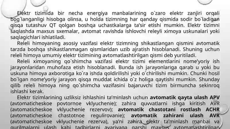 Himoya va avtomatika (Infokommunikatsiya ob’ektlari elektr ta’minoti tizimlarini ishlatish) 3