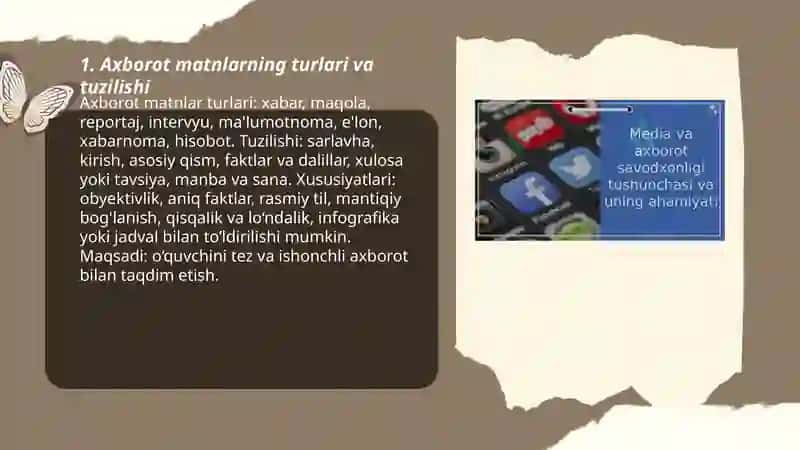 Axborot matnlar bilan ishlash va media madaniyat 3