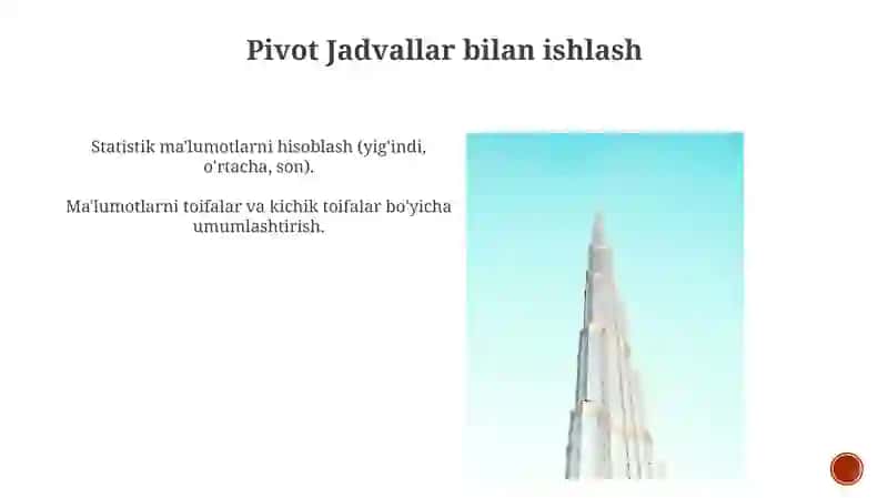 Excelda ma'lumotni statistik qayta ishlash va ularning diagrammasini qurish 3