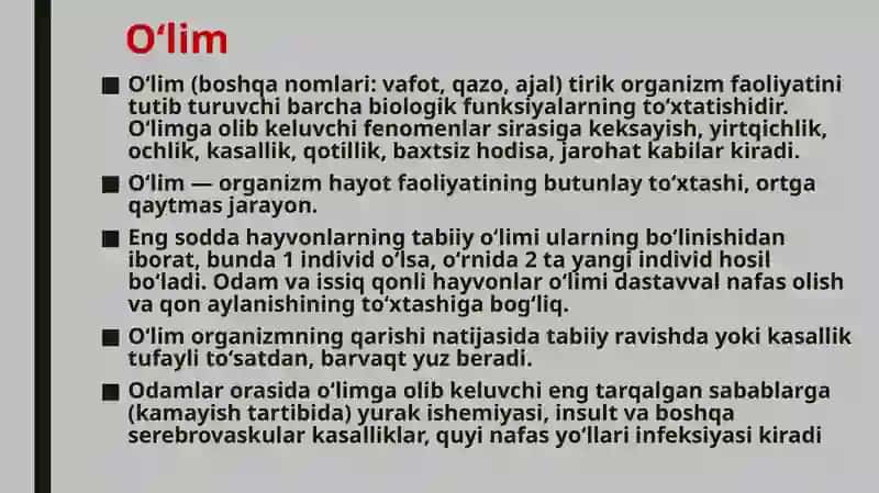 Oʻlim haqida tushunchalar 3