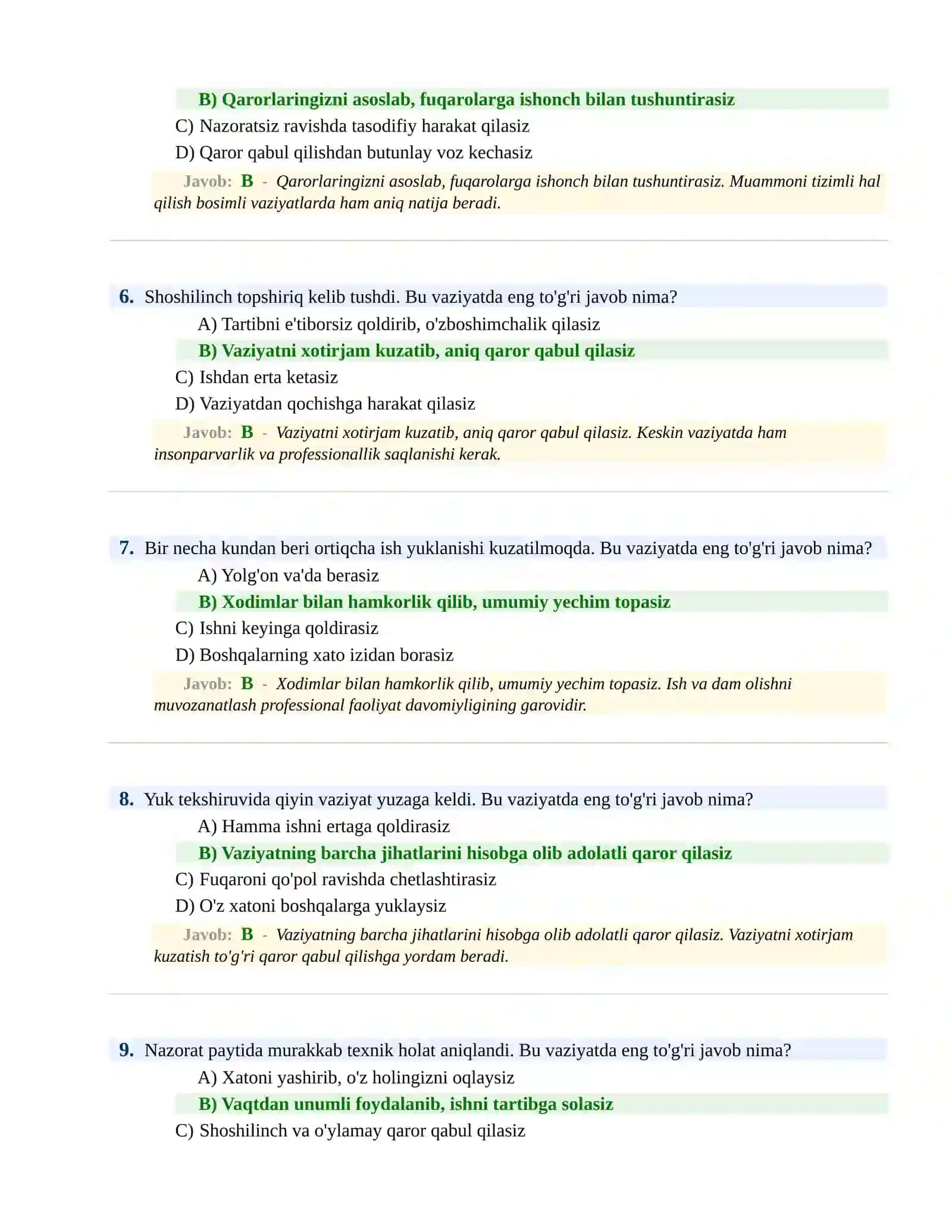 BOJXONA XIZMATIGA ISHGA KIRISH PSIXOLOGIK SINOV Testlari 3